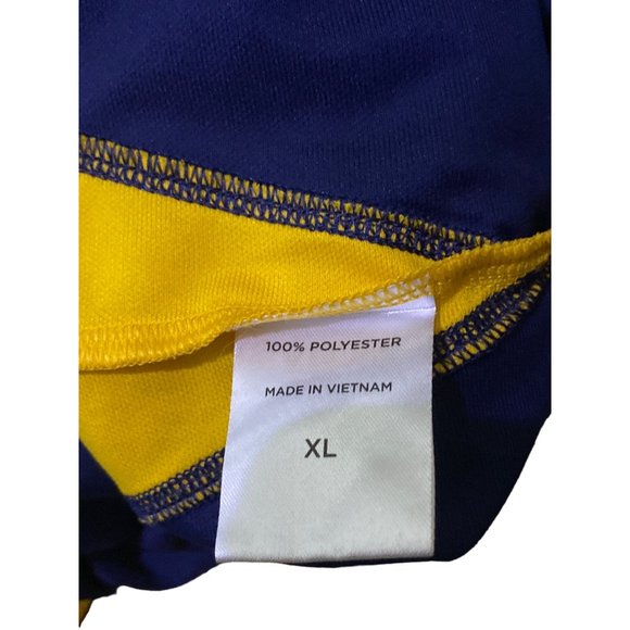 Sport Tek Polo Shirt Adult XL Yellow Navy Lightweight Rugby Golf Casual Mens - Picture 9 of 9